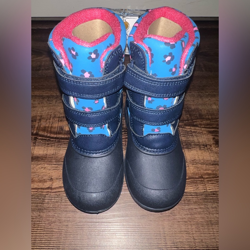 Carter's Navy and Pink Pattern Kids Snow Boots
